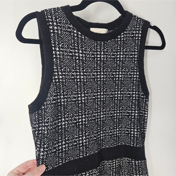 Kate Spade Black White Out West Mod Plaid Sweater Dress S - Picture 4 of 10